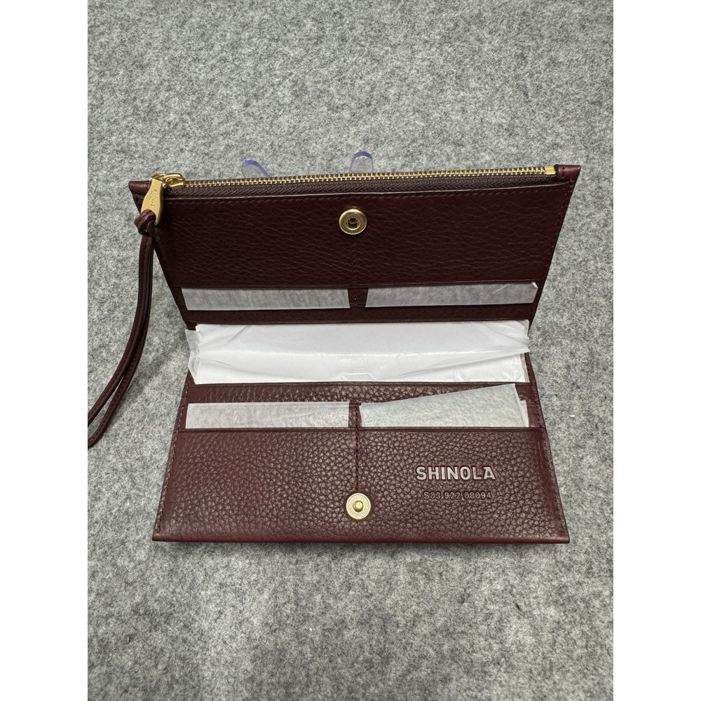 Shinola Detroit  Women's Genuine Leather Wallet Color Merlot Made In USA NWOT - Picture 6 of 10
